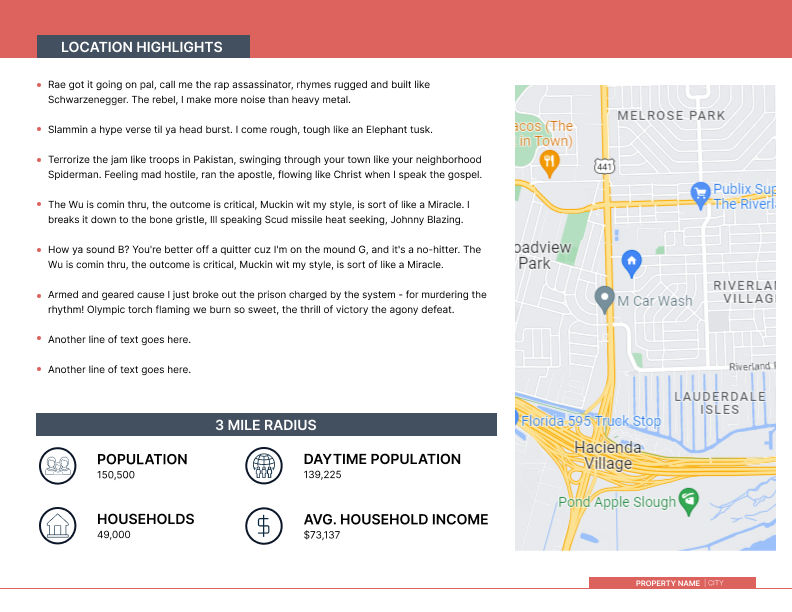 Location Highlights page